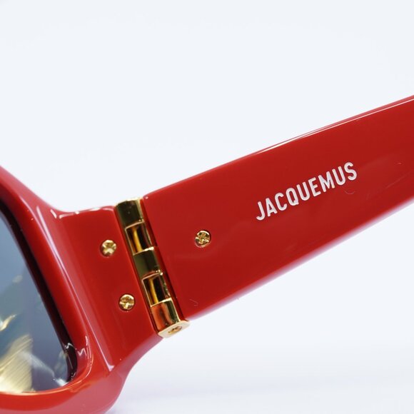 Jacquemus COLAPSO JAC/15 C2 Sunglasses Red Geometric Frame, Grey Lenses - Picture 8 of 10